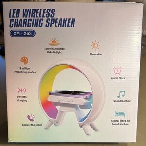 XM-X63 LED Wireless Charging Speaker - White